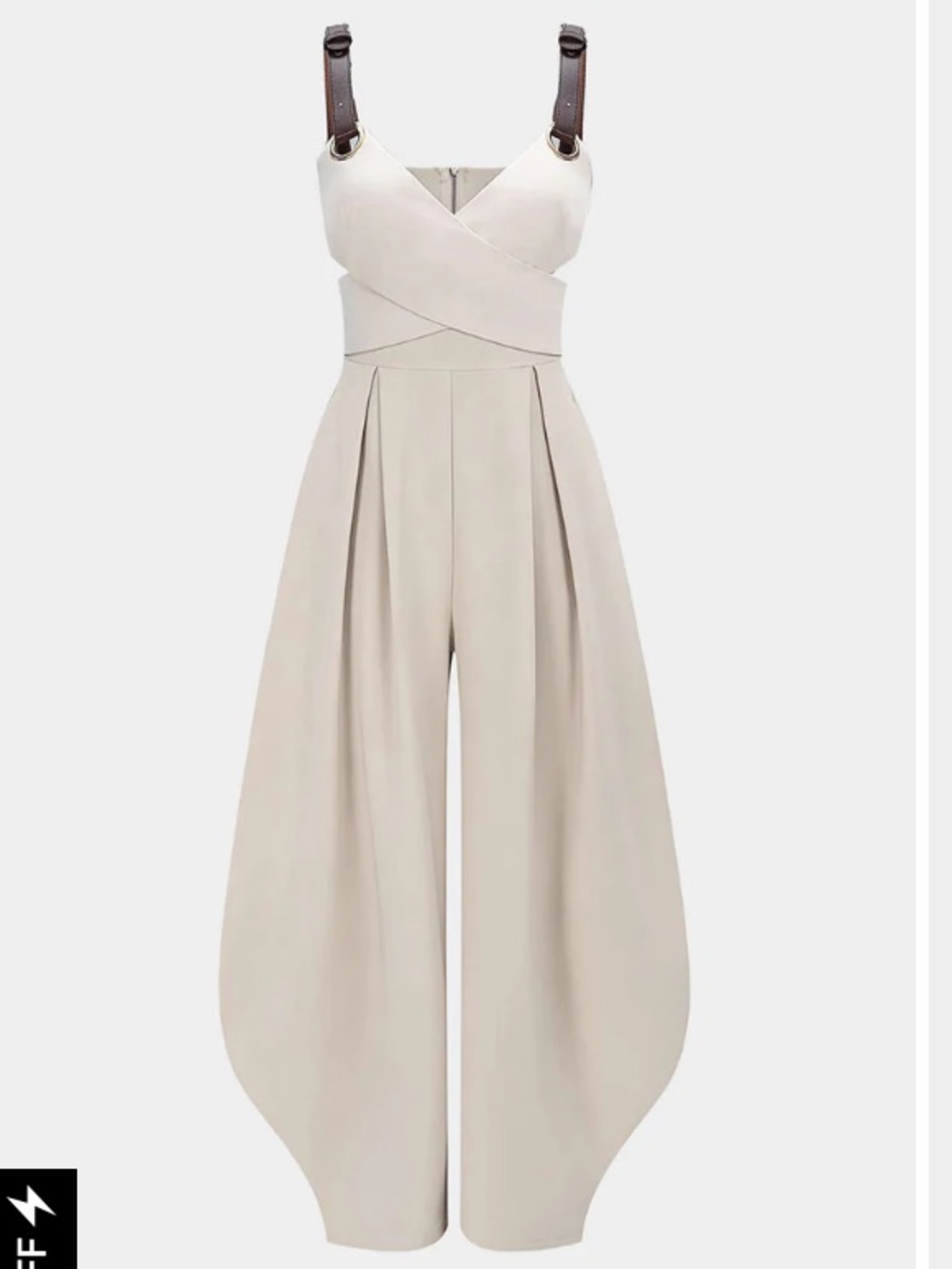Wide-Leg Jumpsuit with Strap Detail
